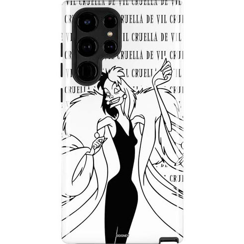 Disney Villains Cruella de Vil Black and White Galaxy Cases