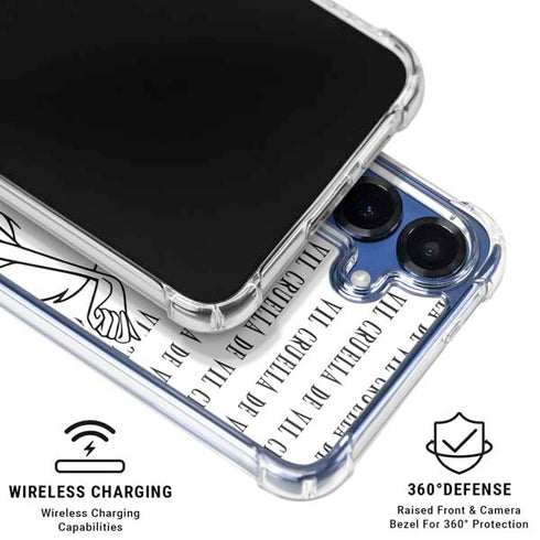 Disney Villains Cruella de Vil Black and White Galaxy S25 Plus Clear Case