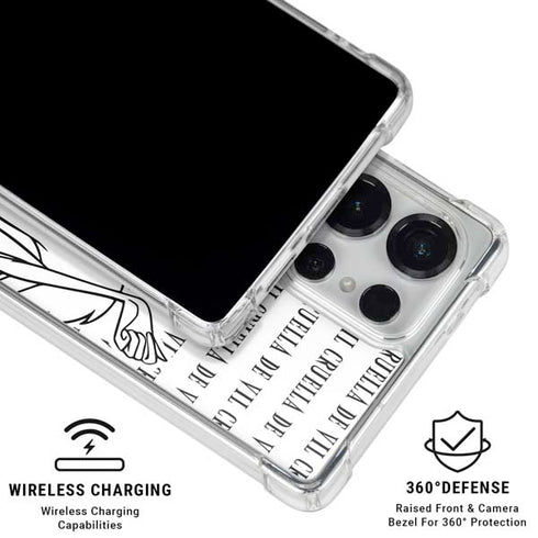 Disney Villains Cruella de Vil Black and White Galaxy S25 Ultra Clear Case