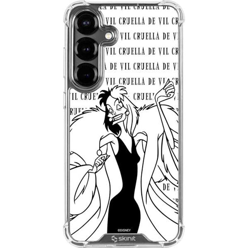 Disney Villains Cruella de Vil Black and White Galaxy S26 Clear Case