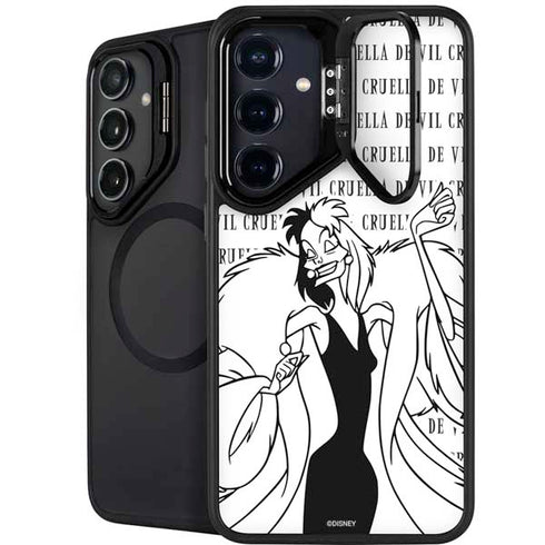 Disney Villains Cruella de Vil Black and White Galaxy S26 Kickstand Case