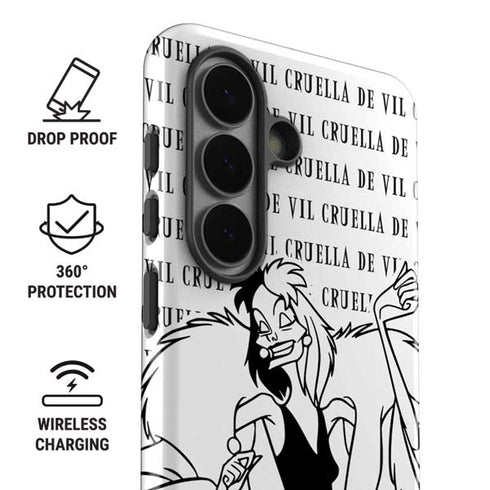 Disney Villains Cruella de Vil Black and White Galaxy S26 Plus Impact Case