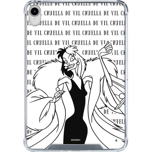 Disney Villains Cruella de Vil Black and White iPad 11th Gen (2025) Clear Case