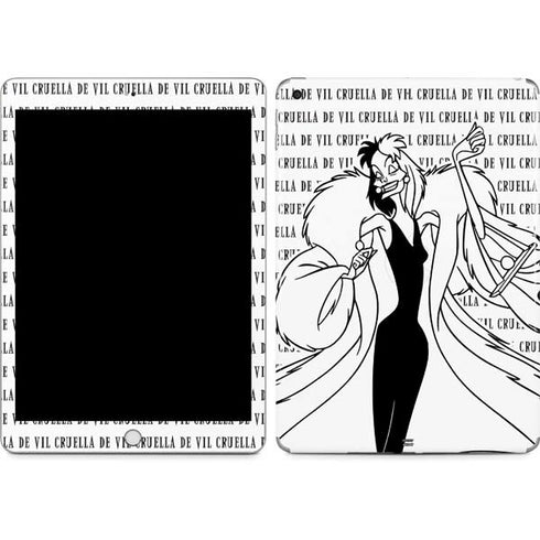 Disney Villains Cruella de Vil Black and White Apple iPad Skin