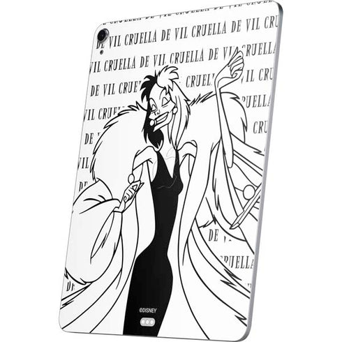 Disney Villains Cruella de Vil Black and White Apple iPad Air Skin
