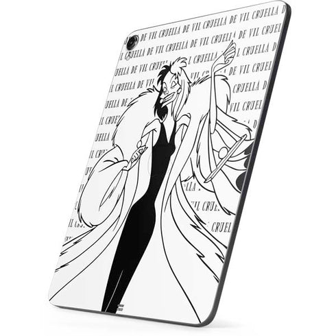 Disney Villains Cruella de Vil Black and White Apple iPad Pro Skin
