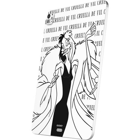 Disney Villains Cruella de Vil Black and White iPad Pro 13in M4 (2024) Skin