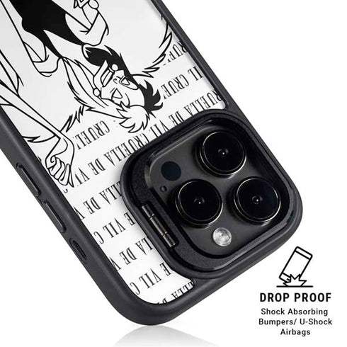 Disney Villains Cruella de Vil Black and White iPhone 13 Pro Max Kickstand Case