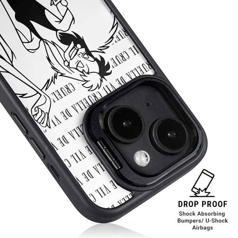 Disney Villains Cruella de Vil Black and White iPhone 14 Kickstand Case