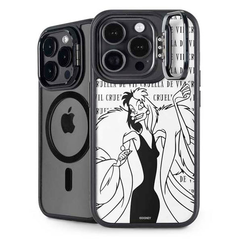 Disney Villains Cruella de Vil Black and White iPhone 14 Pro Kickstand Case
