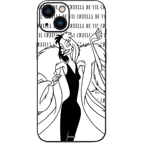Disney Villains Cruella de Vil Black and White iPhone Skins