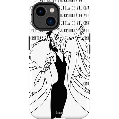 Disney Villains Cruella de Vil Black and White iPhone 15 Impact Case
