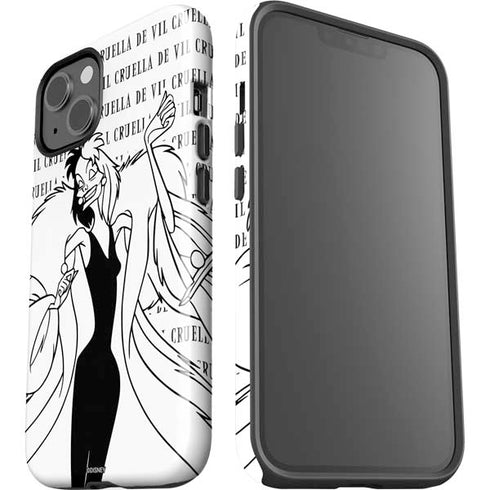 Disney Villains Cruella de Vil Black and White iPhone 15 Impact Case