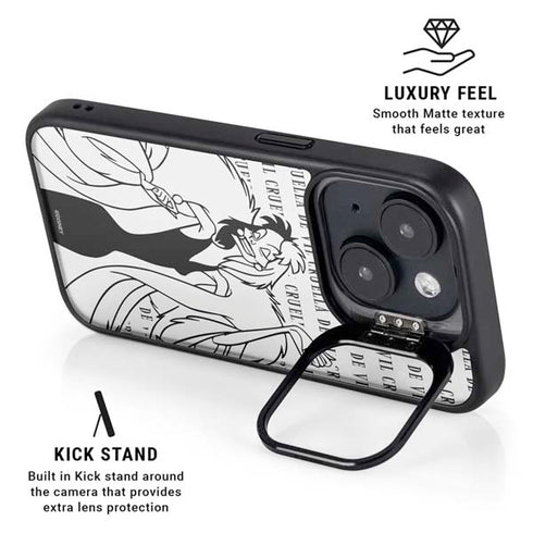 Disney Villains Cruella de Vil Black and White iPhone 15 Plus Kickstand Case