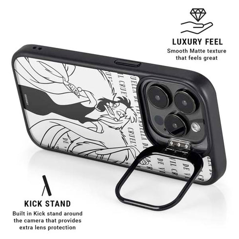 Disney Villains Cruella de Vil Black and White iPhone 15 Pro Max Kickstand Case