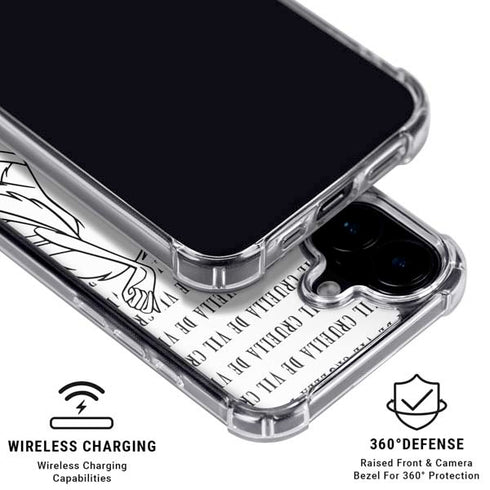 Disney Villains Cruella de Vil Black and White iPhone 16 Plus Clear Case