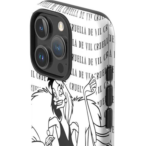 Disney Villains Cruella de Vil Black and White iPhone 16 Pro Impact Case