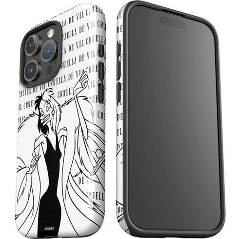 Disney Villains Cruella de Vil Black and White iPhone 16 Pro Max Impact Case