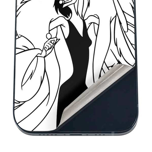 Disney Villains Cruella de Vil Black and White iPhone 16 Skin