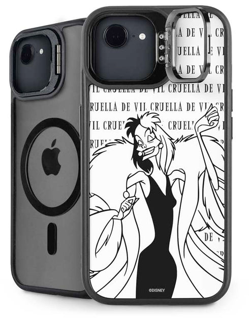 Disney Villains Cruella de Vil Black and White iPhone 16e Kickstand Case