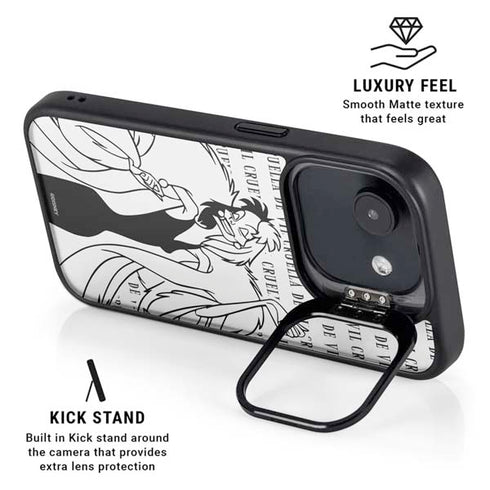 Disney Villains Cruella de Vil Black and White iPhone 16e Kickstand Case