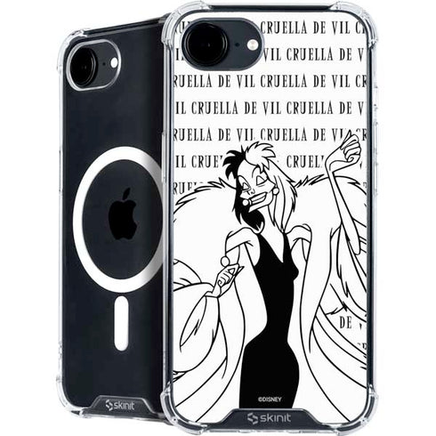 Disney Villains Cruella de Vil Black and White iPhone 16e MagSafe Case