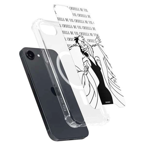 Disney Villains Cruella de Vil Black and White iPhone 16e MagSafe Case