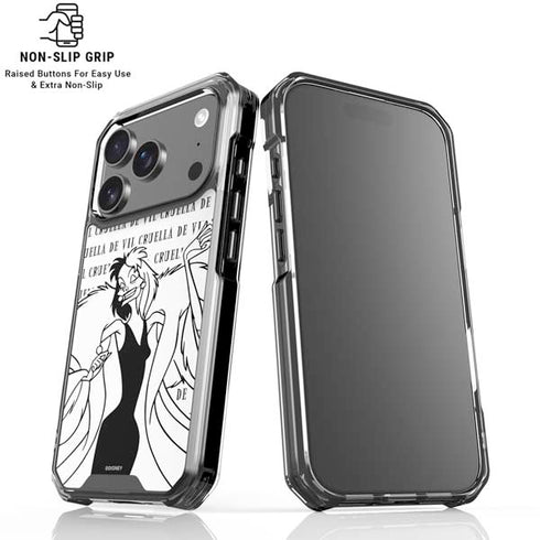 Disney Villains Cruella de Vil Black and White iPhone 18 Pro Clear Case