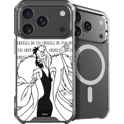 Disney Villains Cruella de Vil Black and White iPhone 18 Pro MagSafe Case