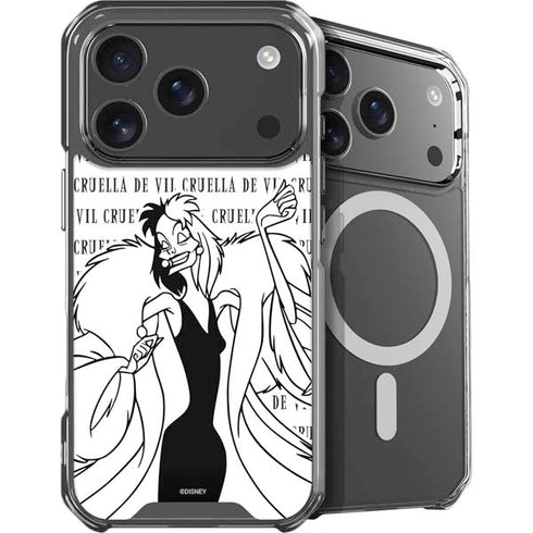 Disney Villains Cruella de Vil Black and White iPhone 18 Pro Max MagSafe Case