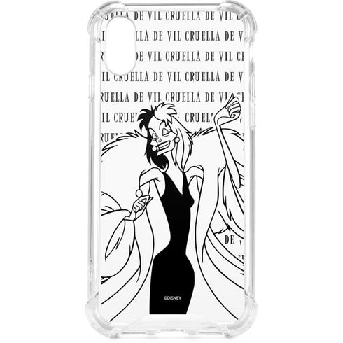 Disney Villains Cruella de Vil Black and White iPhone XS Clear Case