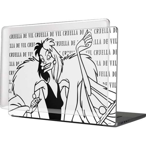 Disney Villains Cruella de Vil Black and White MacBook Cases