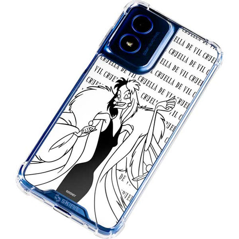 Disney Villains Cruella de Vil Black and White Moto G 5G (2024) Clear Case