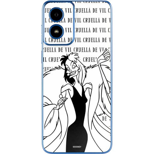 Disney Villains Cruella de Vil Black and White Moto G Play 4G (2024) Skin