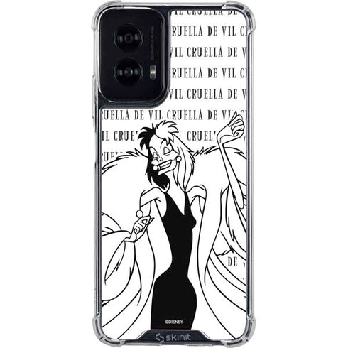 Disney Villains Cruella de Vil Black and White Moto G Power 5G (2024) Clear Case
