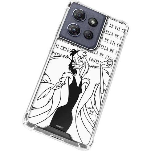 Disney Villains Cruella de Vil Black and White Moto G Power 5G (2025) Clear Case