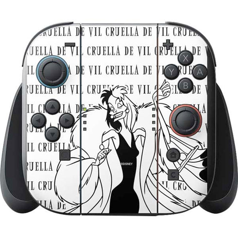 Disney Villains Cruella de Vil Black and White Nintendo Switch 2 (2025) with Joy-Con Skin