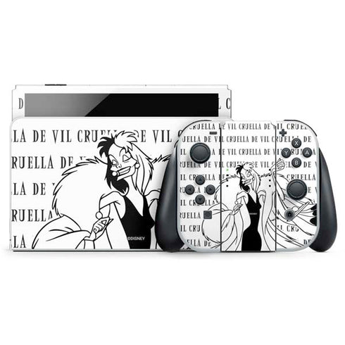 Disney Villains Cruella de Vil Black and White Nintendo Skins