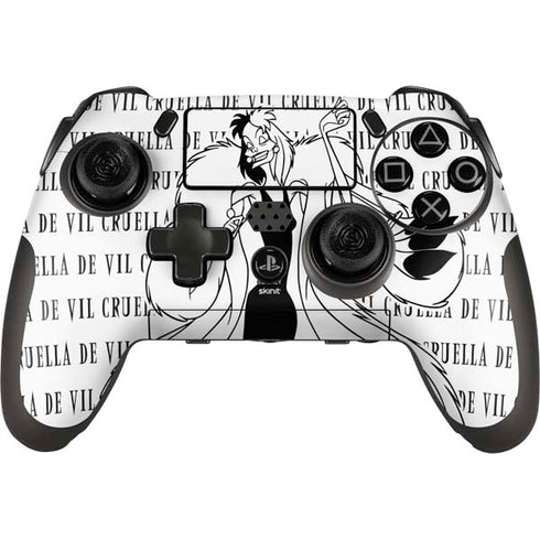Disney Villains Cruella de Vil Black and White PlayStation Scuf Vantage 2 Controller Skin