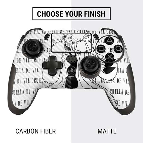 Disney Villains Cruella de Vil Black and White PlayStation Scuf Vantage 2 Controller Skin