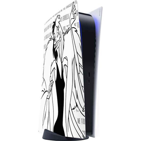 Disney Villains Cruella de Vil Black and White PlayStation PS5 Skins
