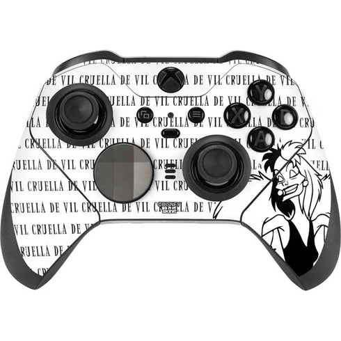 Disney Villains Cruella de Vil Black and White Xbox Elite Wireless Controller Series 2 Skin