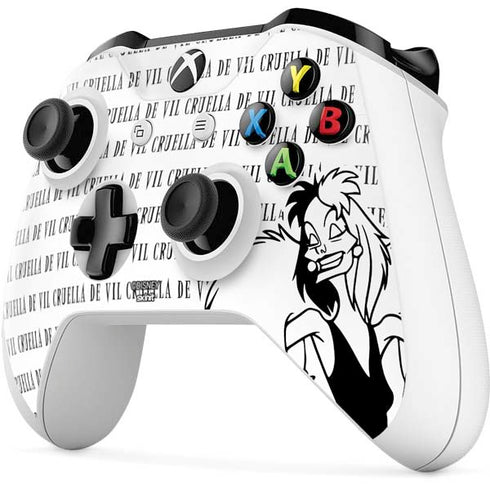 Disney Villains Cruella de Vil Black and White Xbox One S All-Digital Edition Bundle Skin