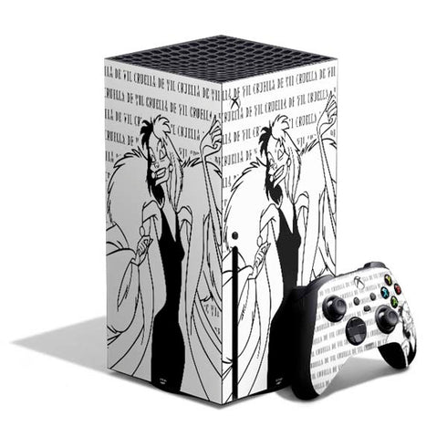 Disney Villains Cruella de Vil Black and White Xbox Series X Bundle Skin