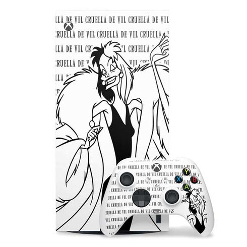 Disney Villains Cruella de Vil Black and White Xbox Series X Skins