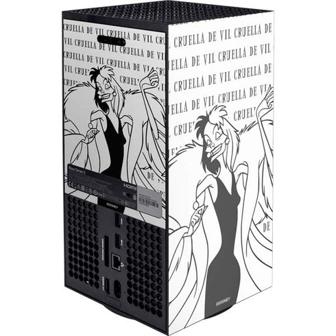 Disney Villains Cruella de Vil Black and White XBox Series X Digital Edition Console Skin