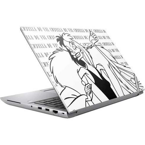 Disney Villains Cruella de Vil Black and White HP ZBook Fury 16 G10 Skin