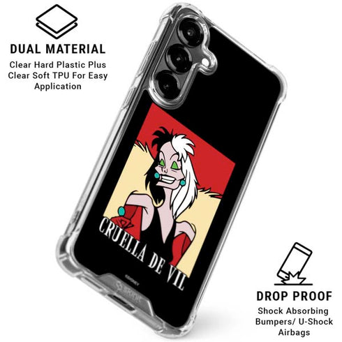 Disney Villains Cruella de Vil Galaxy S26 Clear Case