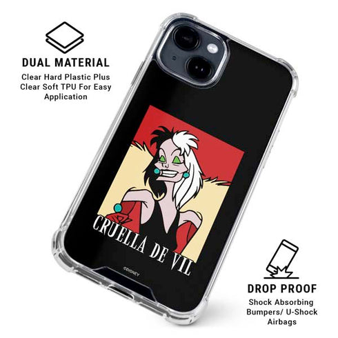 Disney Villains Cruella de Vil iPhone 15 Clear Case