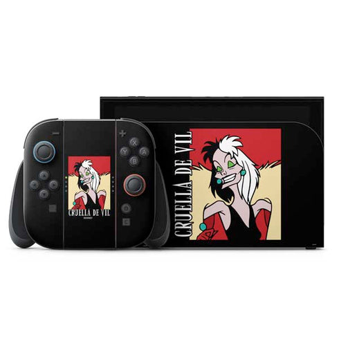 Disney Villains Cruella de Vil Nintendo Switch 2 (2025) with Joy-Con Skin